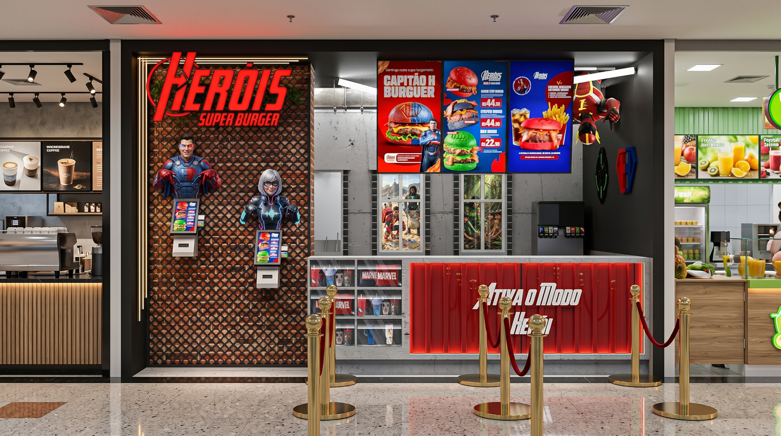 Heróis Food Court — vista frontal
